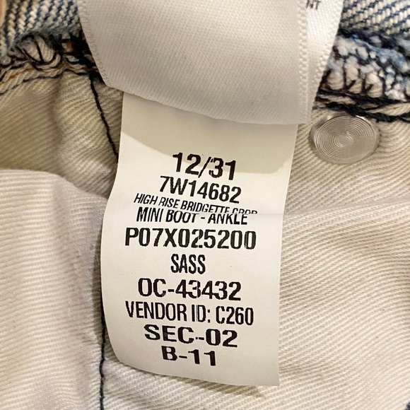 Lucky Brand 12 High Rise Jeans Crop Mini Boot Bridgette Womens Stretch - Picture 12 of 16